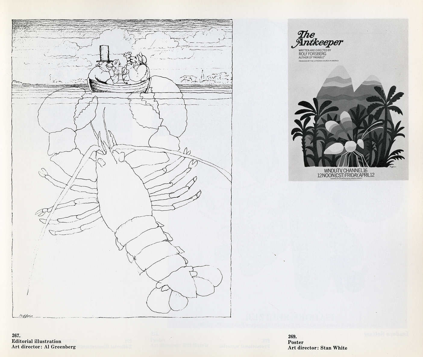 Lobster drawing and poster for The Antkeeper